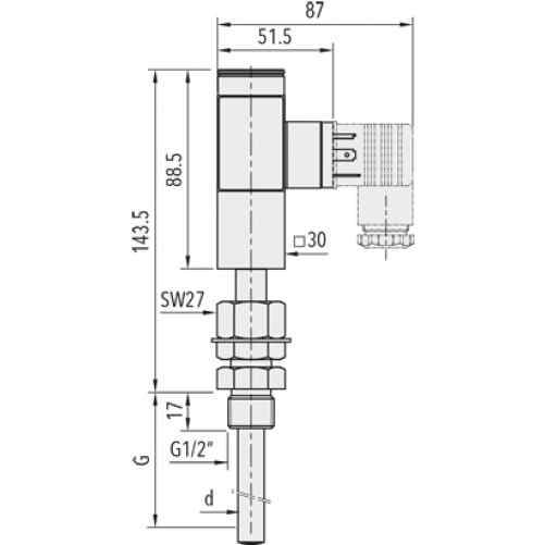 Trafag Blok-thermostaat met vaste dompelbuis ISPT-474 - ISPT11065 - Imagem 2