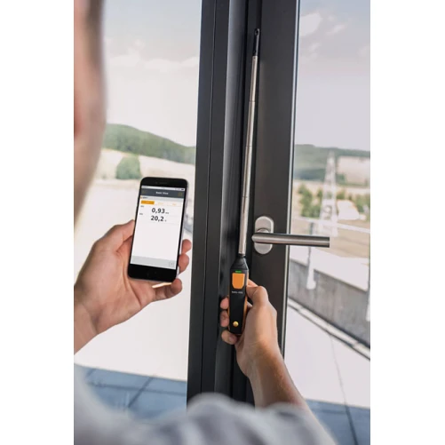 Testo 405i - Thermische windmeter bediend met smartphone - Afbeelding 2