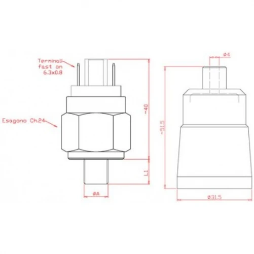 Instelbare drukschakelaar type PF243 - Εικόνα 2