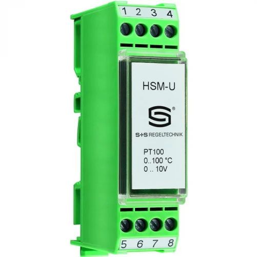 HSM-U Instelbaar meetbereik, Pt100 / Pt1000, 0-10V Meetomvormer voor temperaturen DIN-railmontage