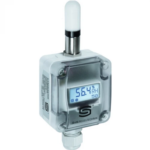 AH-40W-Display with SF-M 5...95% r.H. 1x changeover, with display, Surface-mounted hygrostat (3%), TYR I SPECIAL (stainless steel cinterfilter)