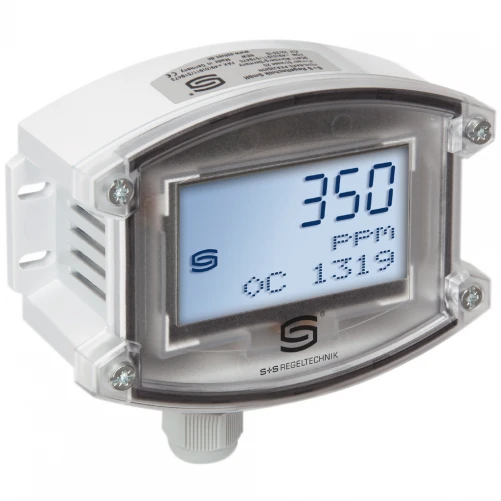 ACO2-W-Display 0...2000 / 5000ppm, 0-10V / 4-20mA & Wisselcontact, Opbouw-CO2-opnemer TYR II