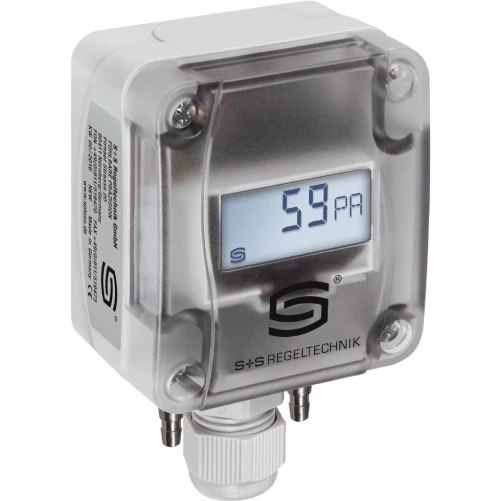 PREMASGARD 2120 Display 0...100pa (+ / -), 4...20mA / 0-10V, bottom pressure connection, differential pressure transducer