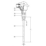 Alternative view of Thermokoppel type: K met DIN-B behuizing incl. RVS seperate dompelbuis TCK