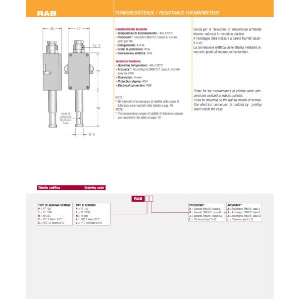 Room RTD weerstandsopnemer RAB - Afbeelding 2