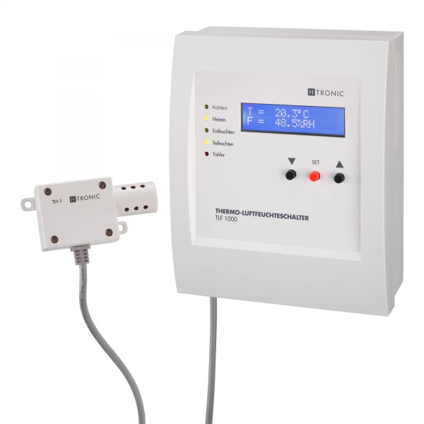 H-Tronic temperatuur-vochtigheidsschakelaar (verwarmingsregeling, klimaatregeling, vochtigheidsregeling, kasregeling) TLF1000