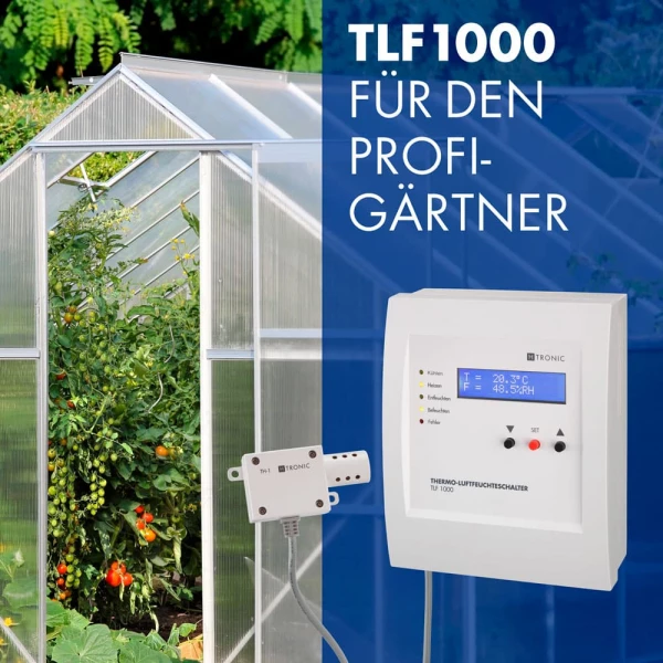 H-Tronic temperatuur-vochtigheidsschakelaar (verwarmingsregeling, klimaatregeling, vochtigheidsregeling, kasregeling) TLF1000 - obrazek 4