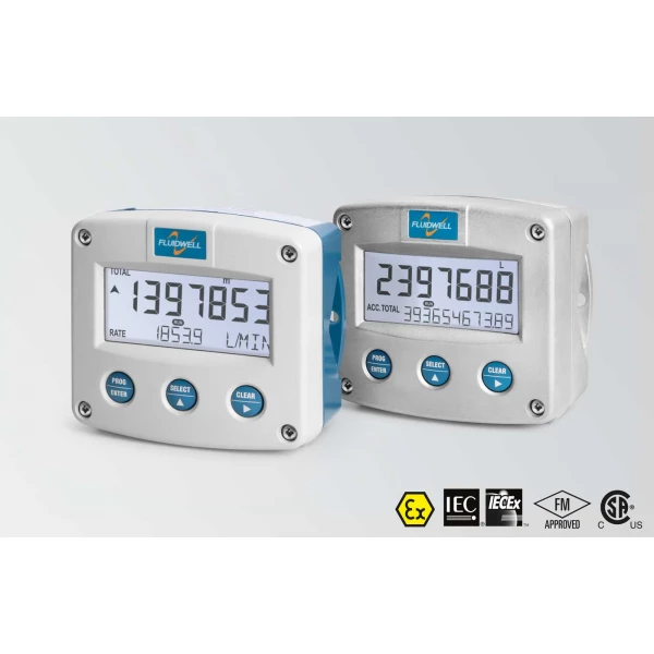 Fluidwell F Series - F016 Intrinsically Safe - Flow rate Indicator / Totalizer