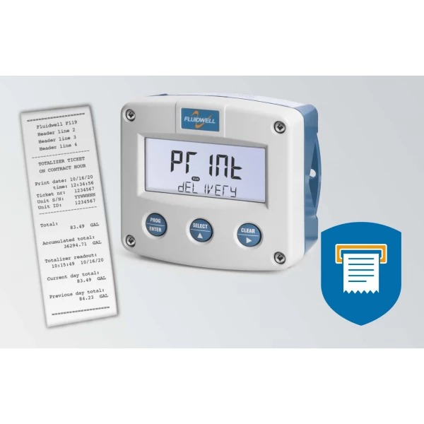 Fluidwell F Series - F119 Flow rate Indicator / Totalizer with receipt printer driver – Image 3