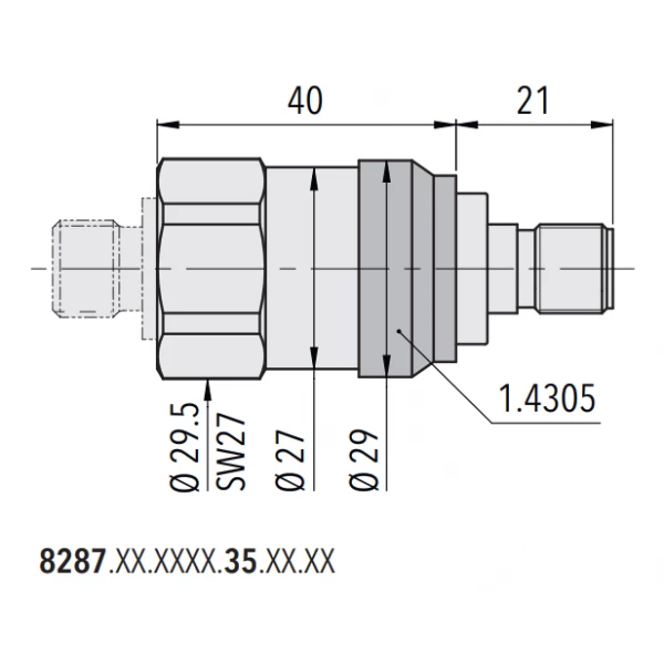 Trafag EPI Druktransmitter dunne-film op staal 8287.84.3317.35.19.44.61 - Afbeelding 2