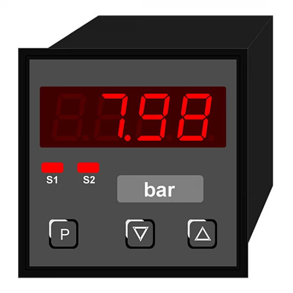 Digitale indicator - druk, hoogte karakters 10 mm PDE4 | 48 x 48