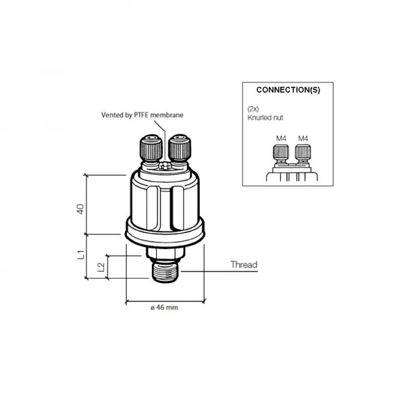 VDO Pressure sender 0-10 Bar - M10 - VDO 360 081 032 003C