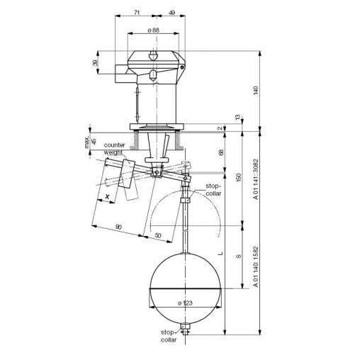 Vlotter niveauschakelaar flensmontage TriMod BESTA | A01041 – Image 6