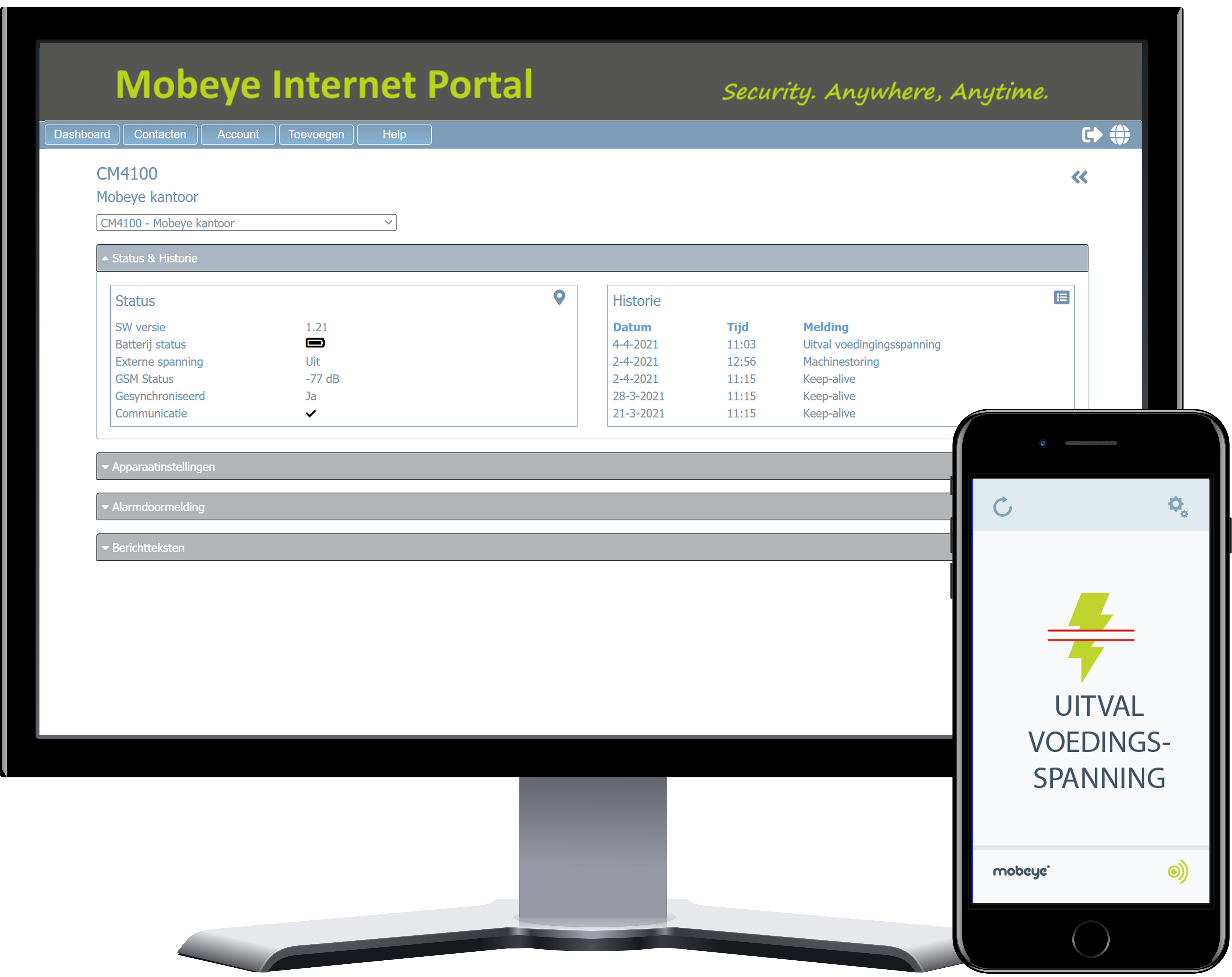 Détecteur de coupure de courant GSM Mobeye PowerGuard CM4100 Fréquence 800  MHz, 2600 MHz