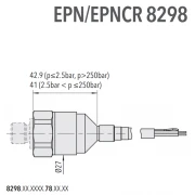 Alternative view of Trafag Druktransmitter met scheepskeur EPN-8298 / Range: 0 ...35000 PSIG