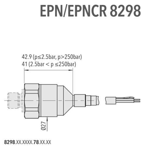 Trafag Druktransmitter met scheepskeur EPN-8298 / Range: 0 ...35000 PSIG - Imagen 2