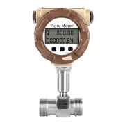 Medidor de caudal de líquido por turbina: 20 mm, rango 13,3 - 133,3 l/min, 4-20 mA y pantalla