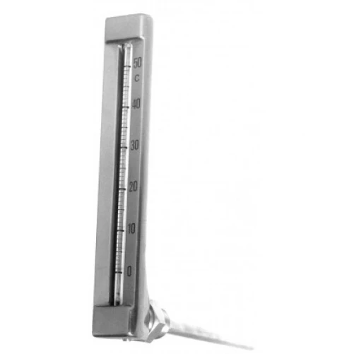 Rod thermometer 0-60 right-angled with stainless steel immersion tube