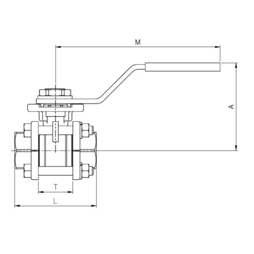 RVS Kogelkraan PN63 - 2"-DN50 - Afbeelding 2