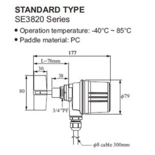 Draaipeddel niveauschakelaar type: SE3800DCRG1000 - Afbeelding 2