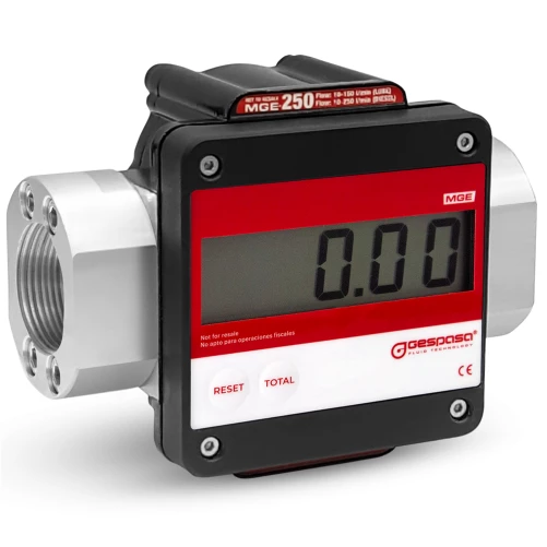 Flowmeter for Lubricants, Diesel, Biodiesel | MGE-250 - ELECTRONIC 10-250 l/min - ±0.5% | 1" connection