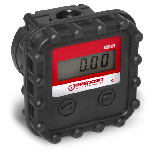 Débitmètre pour lubrifiants et gazole MGE-40 - ELECTRONIQUE 2-40 l/min - ±0.5% - F1/2" - Affichage LCD