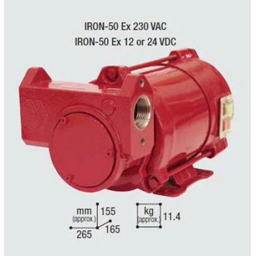 IRON PUMP SELF SUCTION SELF PRIMING -50 Ex 230V AC, 12V & 24V DC models available