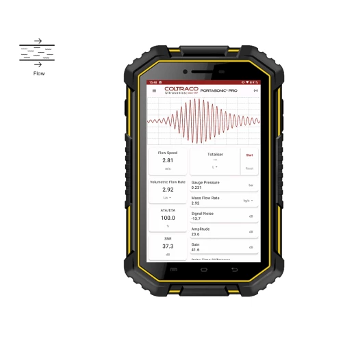 Portasonic® PRO | Handheld tabletgebaseerde ultrasone klem-op flowmeter met drukvoorspellingssoftware - Afbeelding 2