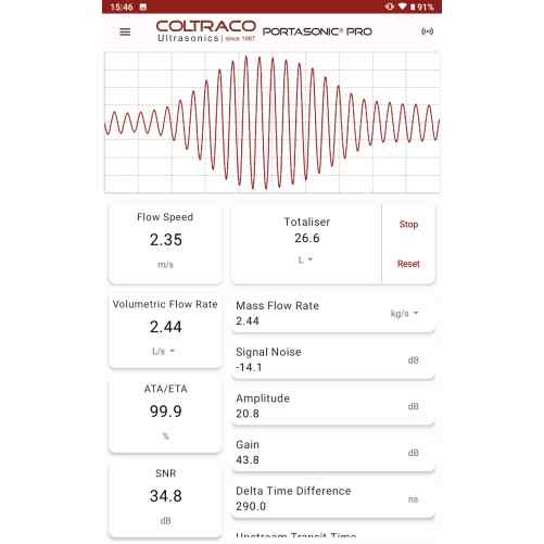 Portasonic® PRO | Handheld tabletgebaseerde ultrasone klem-op flowmeter met drukvoorspellingssoftware - immagine 3