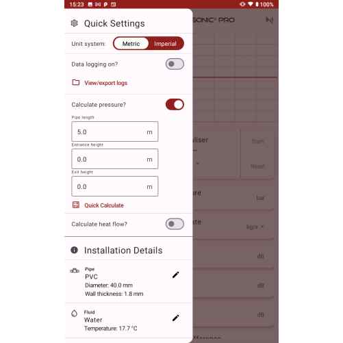 Portasonic® PRO | Handheld tabletgebaseerde ultrasone klem-op flowmeter met drukvoorspellingssoftware - immagine 5