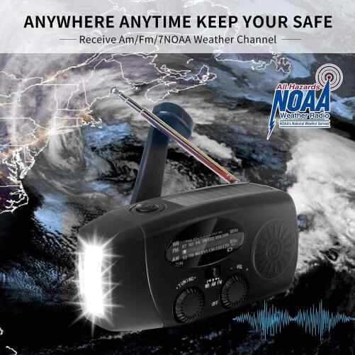 Noodradio NOAA/AM/FM en opwindbaar | Oranje - Afbeelding 8