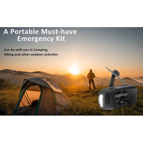 Noodradio NOAA/AM/FM en opwindbaar | Zwart - Εικόνα 7