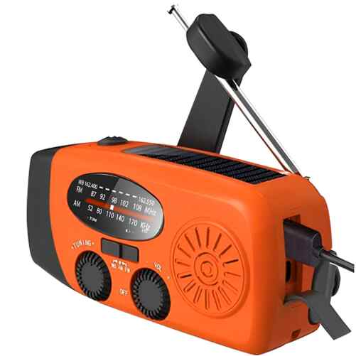 Noodradio NOAA/AM/FM en opwindbaar | Oranje - Afbeelding 3
