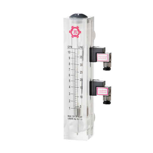 FMP2E – Variable area flow meters (panel type) with 2 adjustable contacts